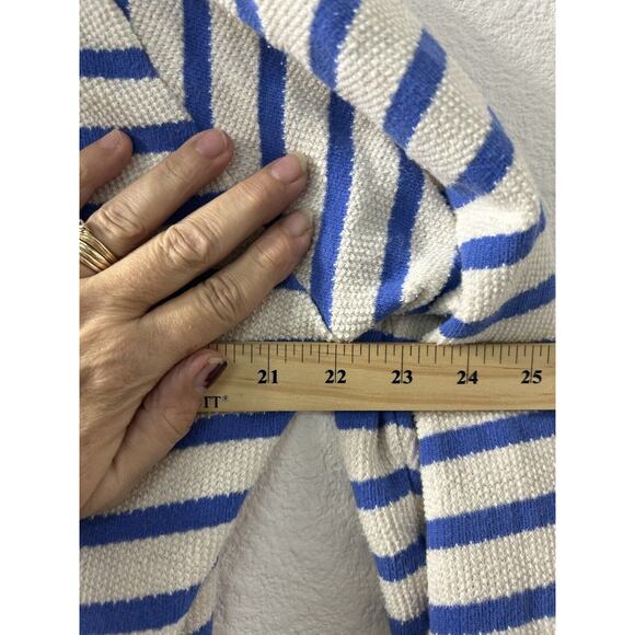 Matilda Jane Cardigan Womens Blue White Stripe Knit Open Front Sweater Lace Sz S - Picture 7 of 13